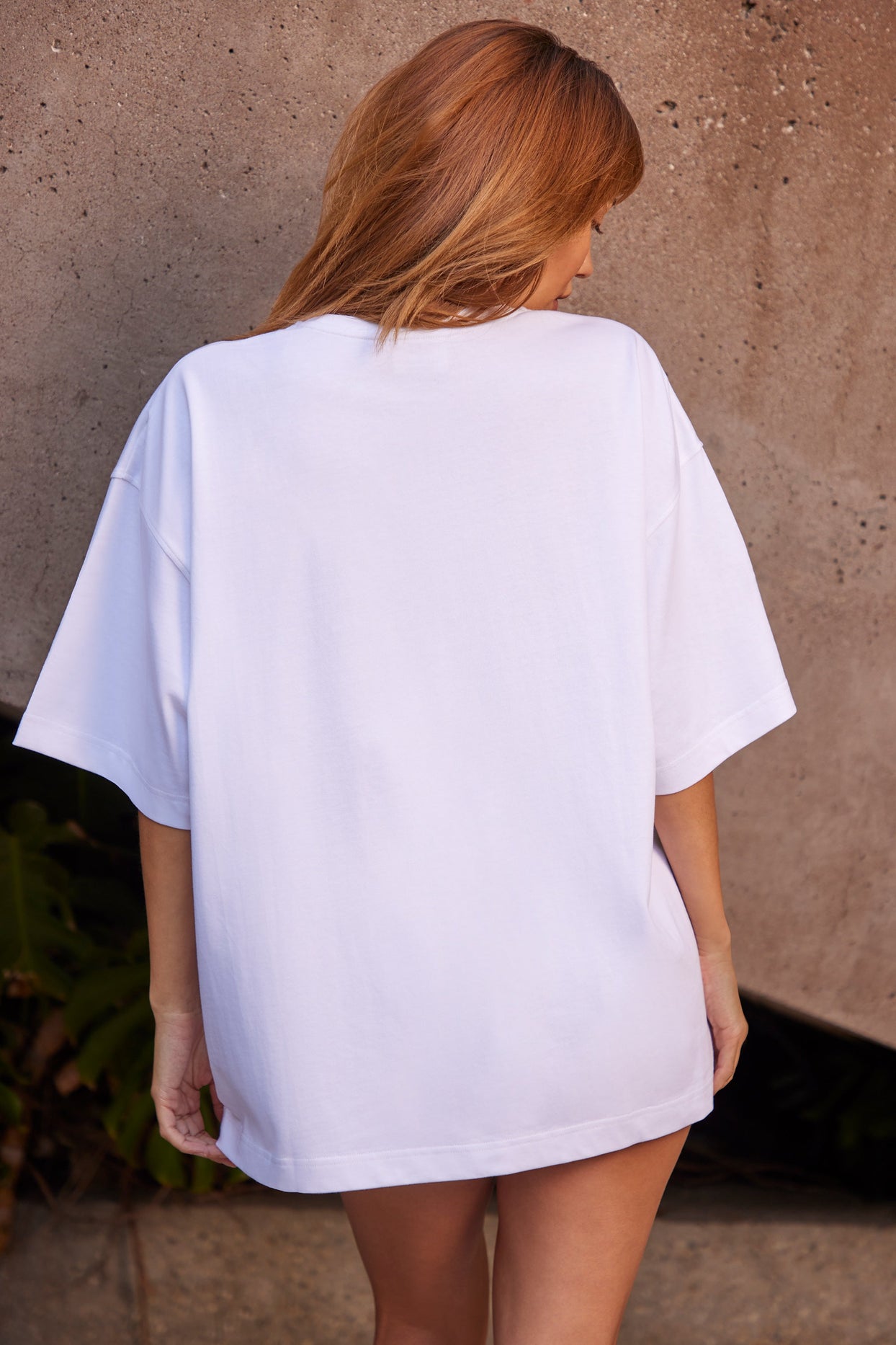 Camiseta extragrande de manga corta en blanco