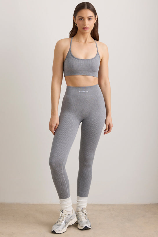 Leggings FlexiRib de cintura alta en gris melange