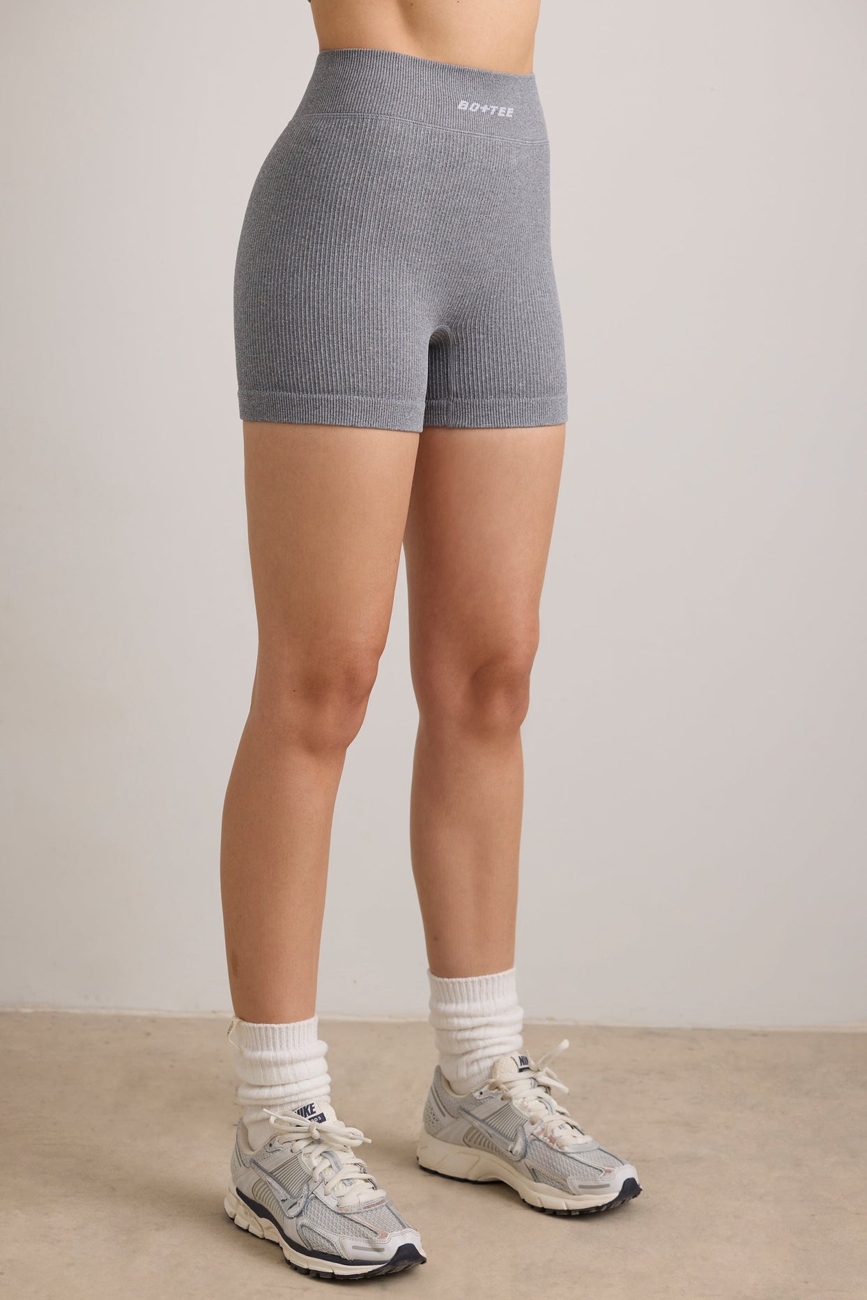 Precision FlexiRib Mini Shorts in Grey Melange