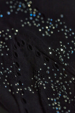 Embellished Mid-Rise Mini Skirt in Black