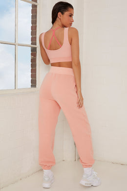 Rested Tall Oversized Ribbed Joggers in Pink