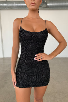 Embellished Mini Dress in Black