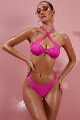 Give Me Fever V Shaped Bikini Bottoms in Dark Pink