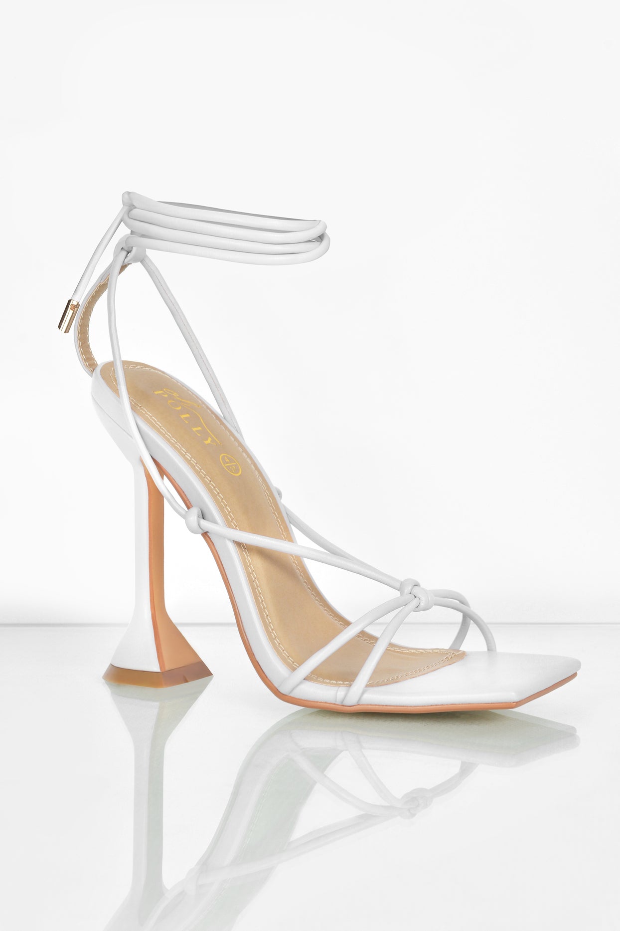 Lace It Up Strappy Lace Up Heels in White