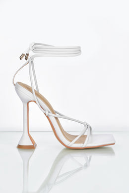 Lace It Up Strappy Lace Up Heels in White